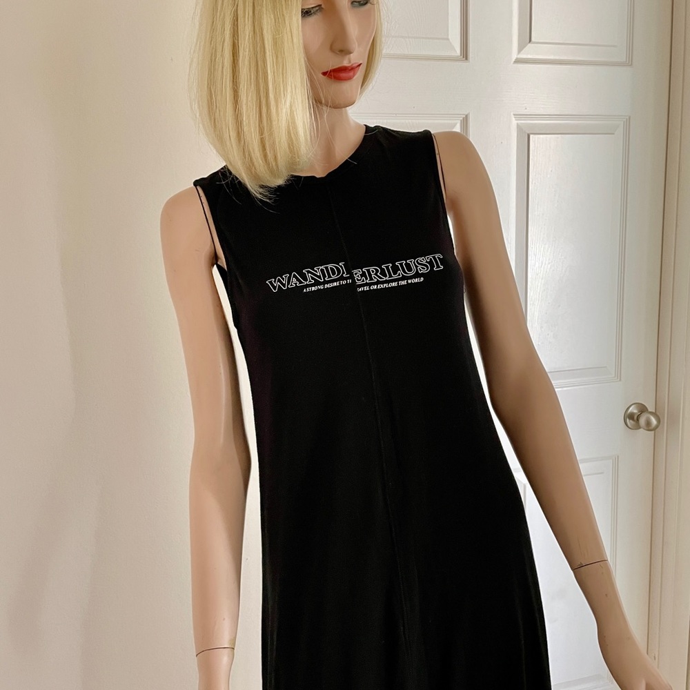 Mango Wanderlust Black Cotton Knit Midi Dress XS/S - Picture 9 of 11